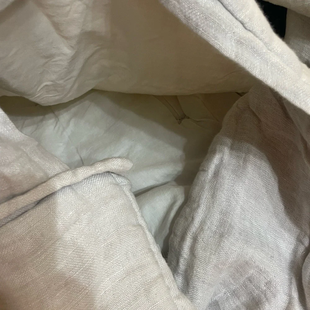RESTORATION HARDWARE 2 LINEN GAUZE DUNE BEIGE 20x28 Pillow Shams
